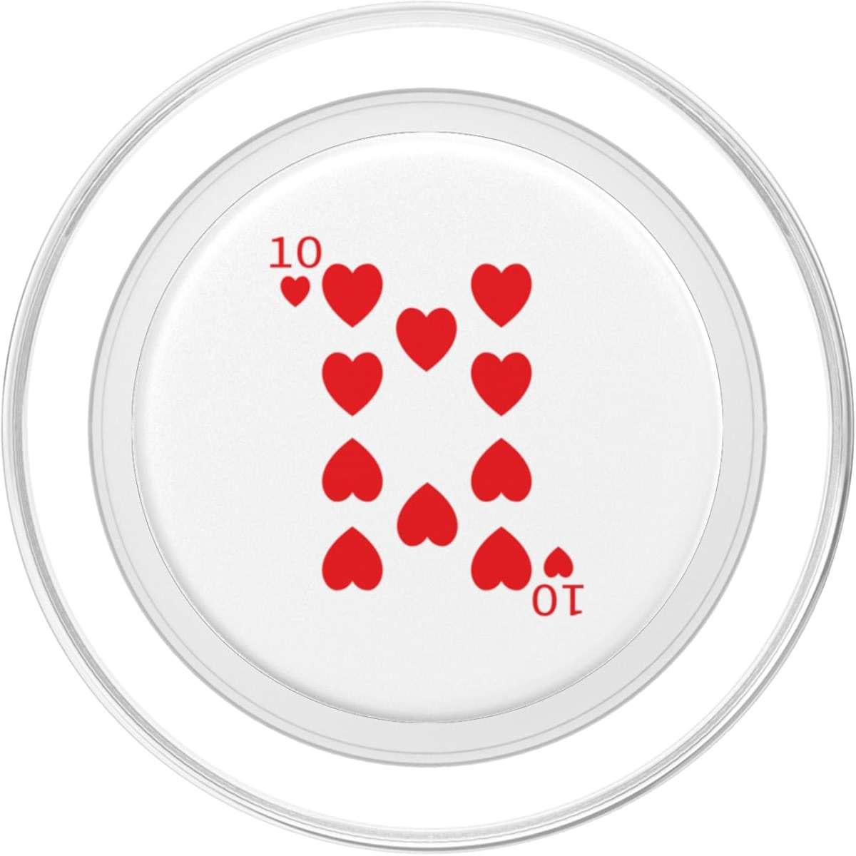 Ten (10) of Hearts Poker Card Playing Card Blackjack Card PopSockets PopGrip for MagSafe - Image 2