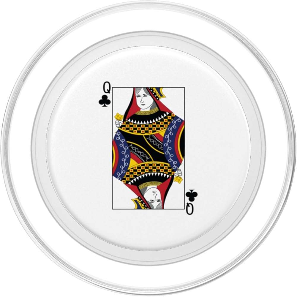 Queen Clubs Poker Card Playing Card Blackjack Card PopSockets PopGrip for MagSafe - Image 2