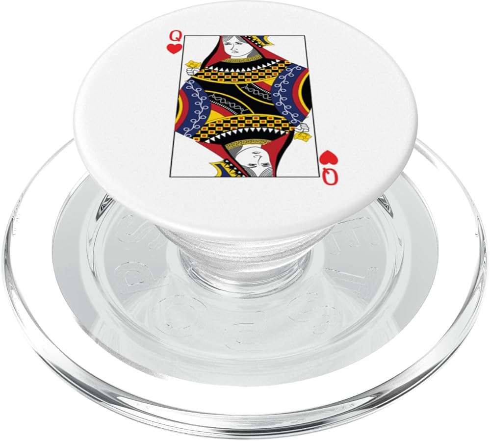 Queen of Hearts Poker Card Playing Card Blackjack Card PopSockets PopGrip for MagSafe - Image 1