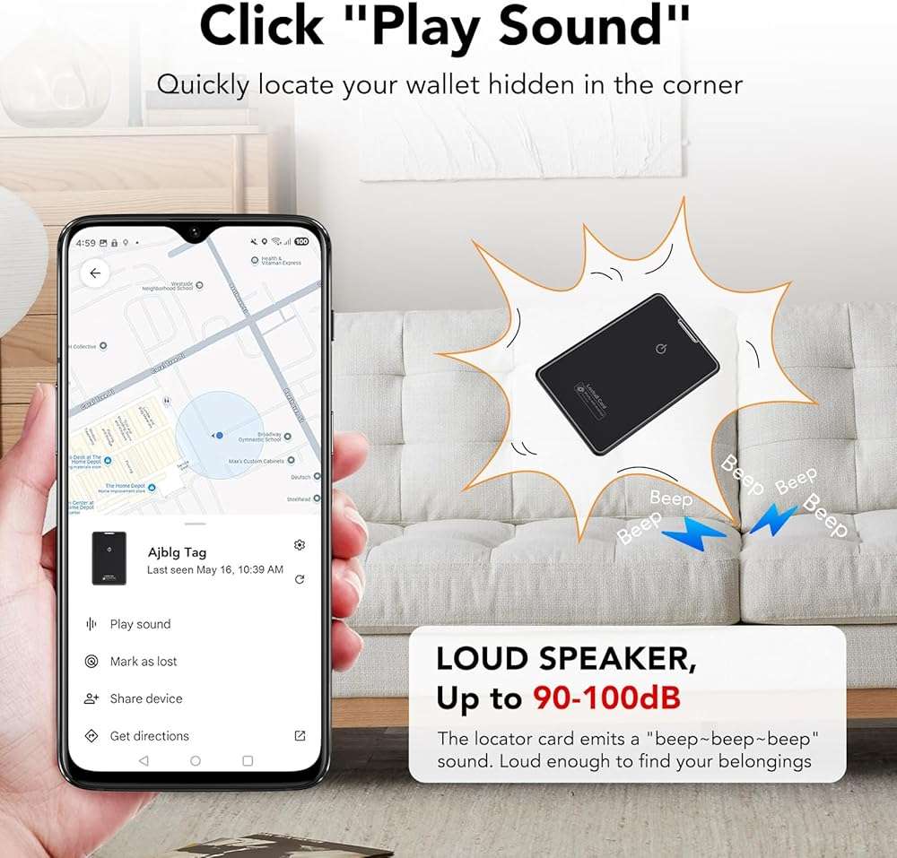 2 Pack Wallet Tracker Card for Android Bluetooth Tracker Work with Google Find Hub(Android Only), IP68 Waterproof, Item Finder for Bags, Keys, Passport - Image 3