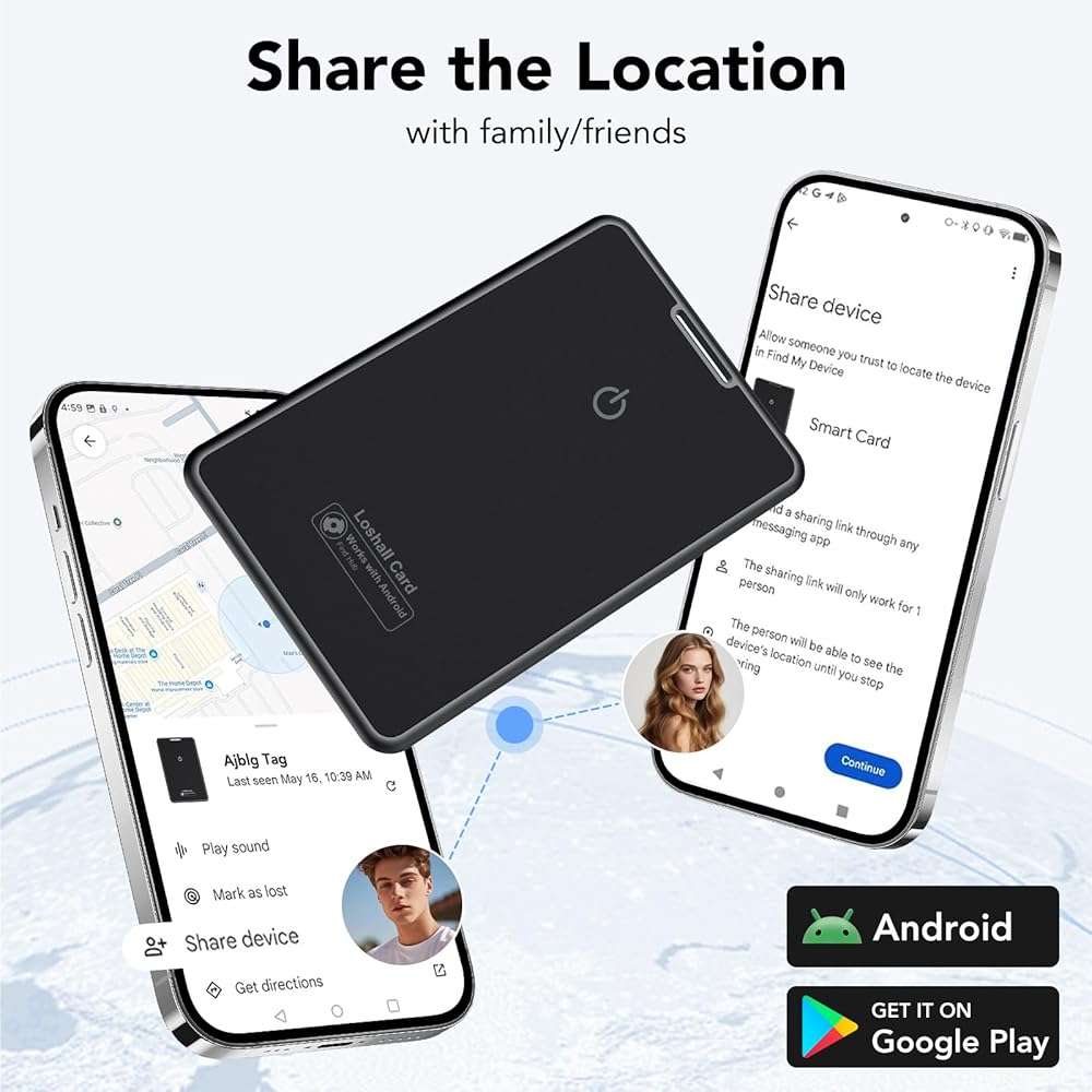 2 Pack Wallet Tracker Card for Android Bluetooth Tracker Work with Google Find Hub(Android Only), IP68 Waterproof, Item Finder for Bags, Keys, Passport - Image 5