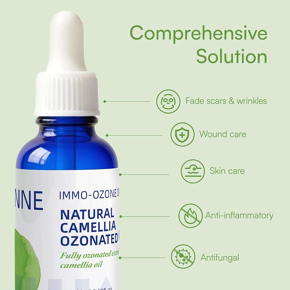 IMMO Ozonated Camellia Oil - 100% Natural & Organic for Oily & Sensitive Skin, Gentle Soothing Formula with Vitamin E, For The Whole Family, Glass Dropper 0.68 fl oz (20mL) - Image 4