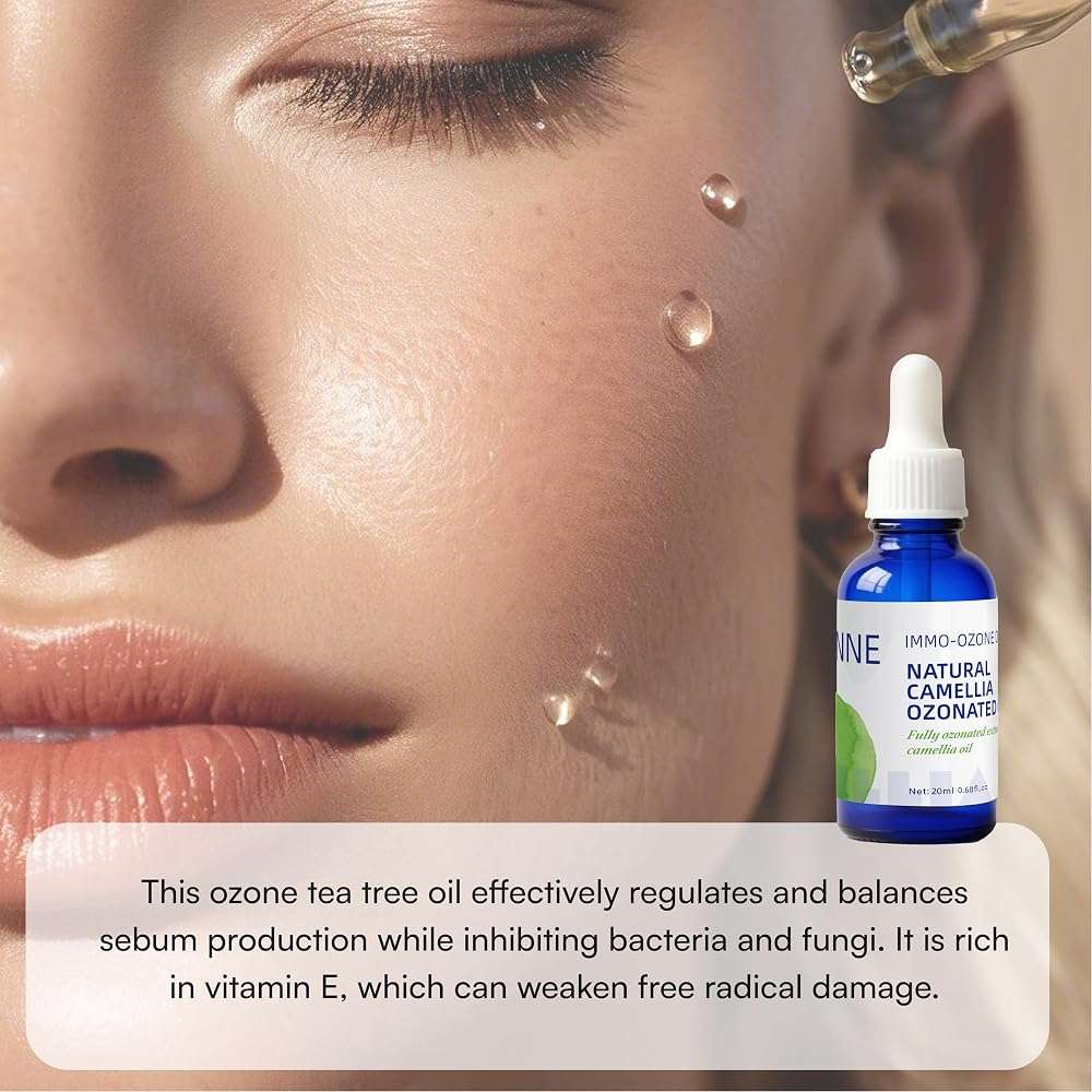 IMMO Ozonated Camellia Oil - 100% Natural & Organic for Oily & Sensitive Skin, Gentle Soothing Formula with Vitamin E, For The Whole Family, Glass Dropper 0.68 fl oz (20mL) - Image 6