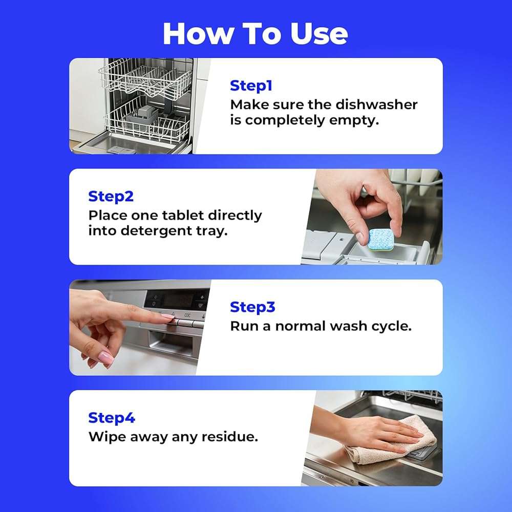 EcoEgret Dishwasher Cleaner Tablets (24 Count) - with Fresh Lemon Scent Dishwasher Cleaner and Deodorizer, Deep Cleans & Descales, Fits All Dishwashers, Septic Safe, 12 Month Supply - Image 7