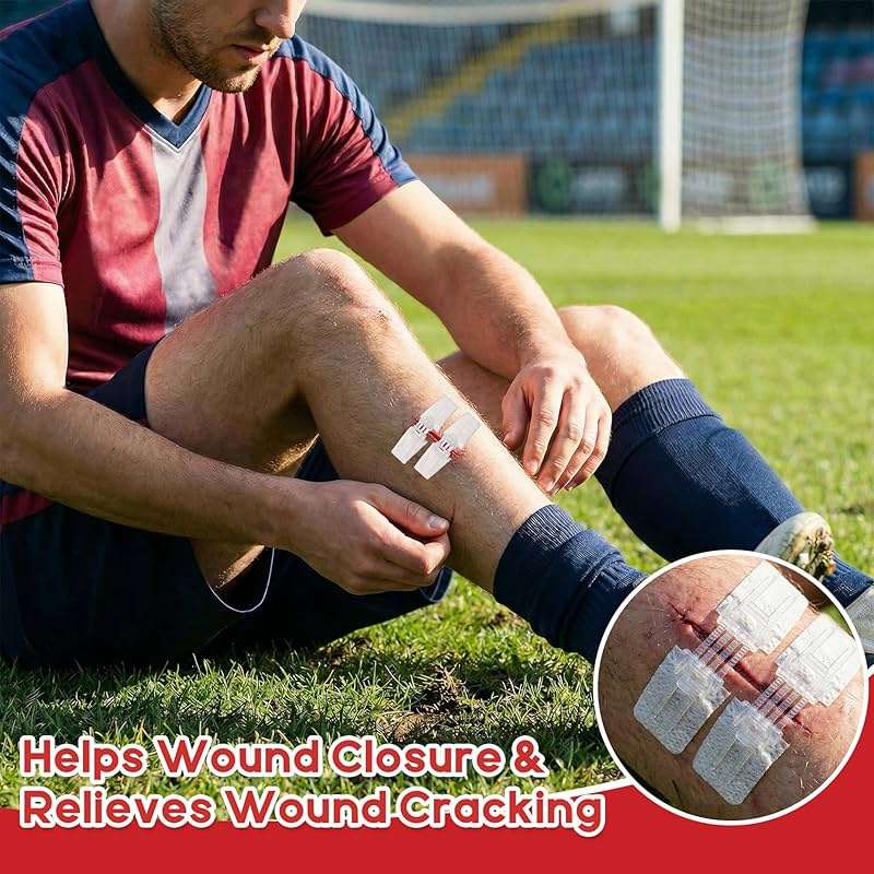 3 PCS Wound Closure Strips for Emergency Laceration & Wound Repair - Zipstitch Sutures - Painless Alternative to Stitches - Butterfly Bandages for Hiking, Camping, Survival & First Aid Kit Essential - Image 4