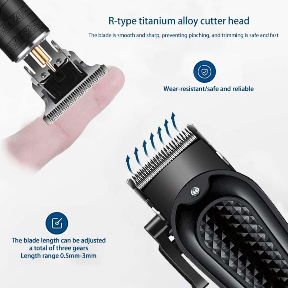 OIYO Cordless Hair Clippers for Men, Self Haircut Kit for Men Electric Clippers and Trimmers, Grooming Rechargeable Beard Trimmer with Adjustable Blade & LCD Display, Hair Cutting Tools for Home use - Image 2