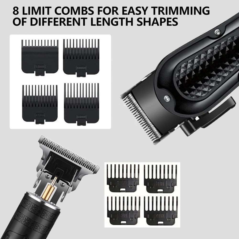 OIYO Cordless Hair Clippers for Men, Self Haircut Kit for Men Electric Clippers and Trimmers, Grooming Rechargeable Beard Trimmer with Adjustable Blade & LCD Display, Hair Cutting Tools for Home use - Image 5