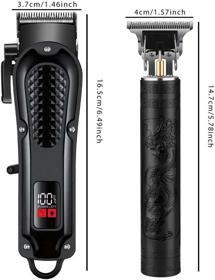 OIYO Cordless Hair Clippers for Men, Self Haircut Kit for Men Electric Clippers and Trimmers, Grooming Rechargeable Beard Trimmer with Adjustable Blade & LCD Display, Hair Cutting Tools for Home use - Image 6