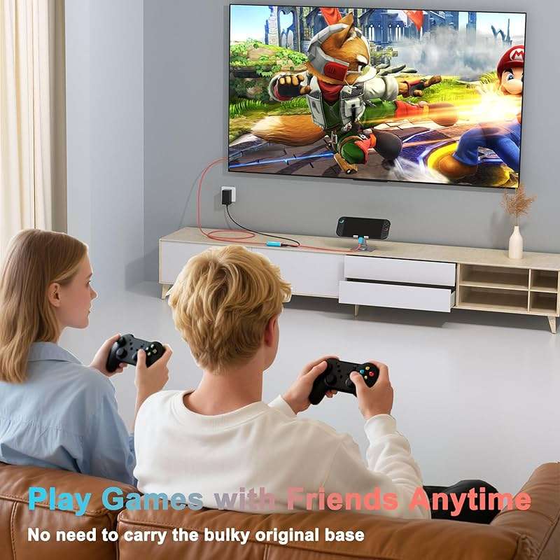 Switch 2 Dock,(Plug-and-Play) 4K@60HZ 6.6 ft,USB C to HDMI Replacement Cable for Nintendo Switch Dock,Portable Travel TV Base Adapter ＆ Travel NS2 Docking Station Cord Compatible with Nintendo Switch - Image 2