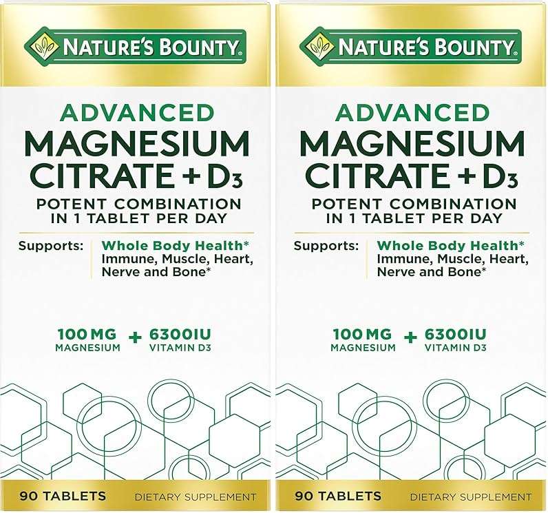 Nature's Bounty Advanced Vitamin D3 with Magnesium Citrate Immune Formula, Supports Immune and Bone Health, 90 Tablets (Pack of 2) - Image 1