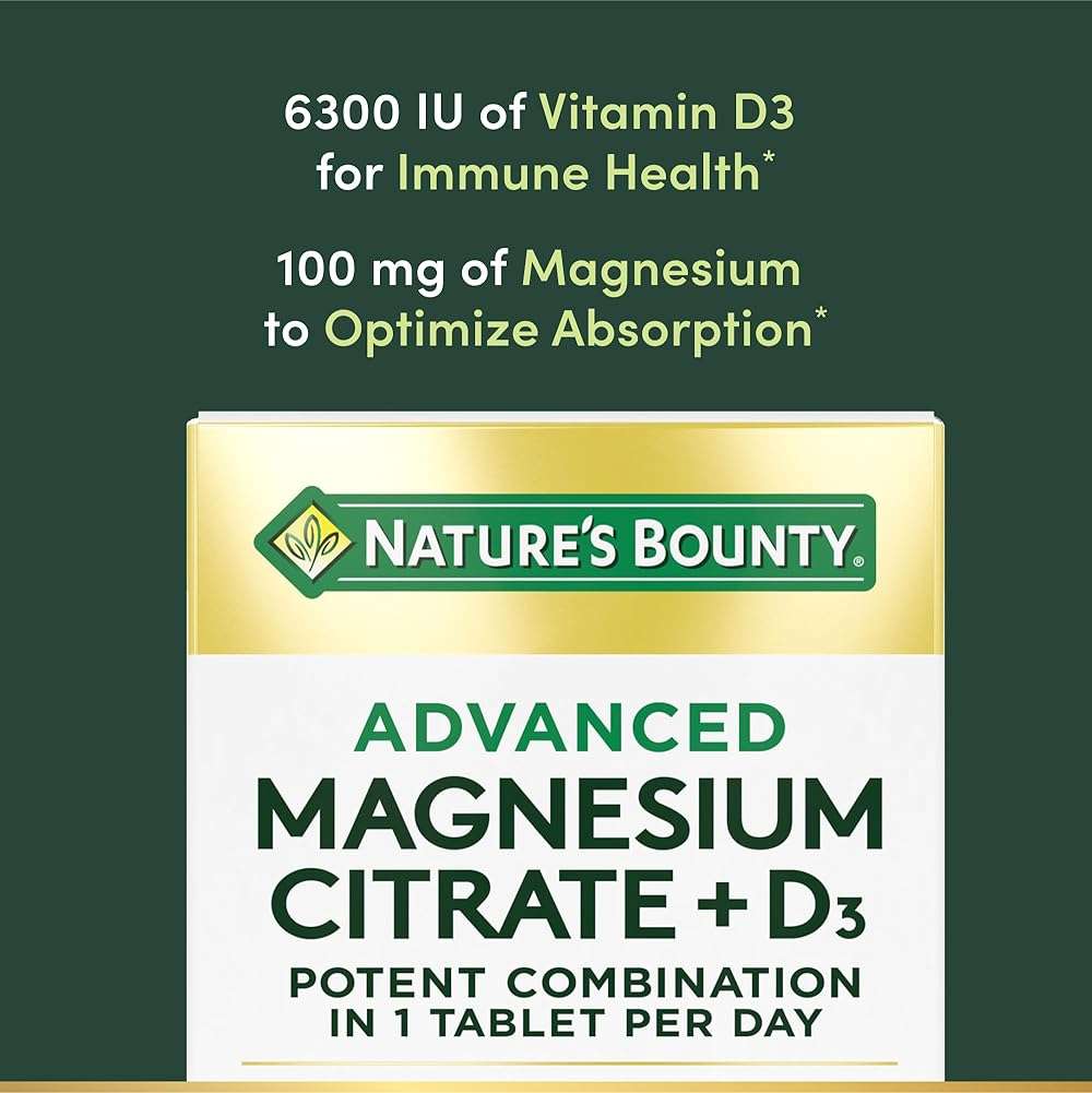 Nature's Bounty Advanced Vitamin D3 with Magnesium Citrate Immune Formula, Supports Immune and Bone Health, 90 Tablets (Pack of 2) - Image 3