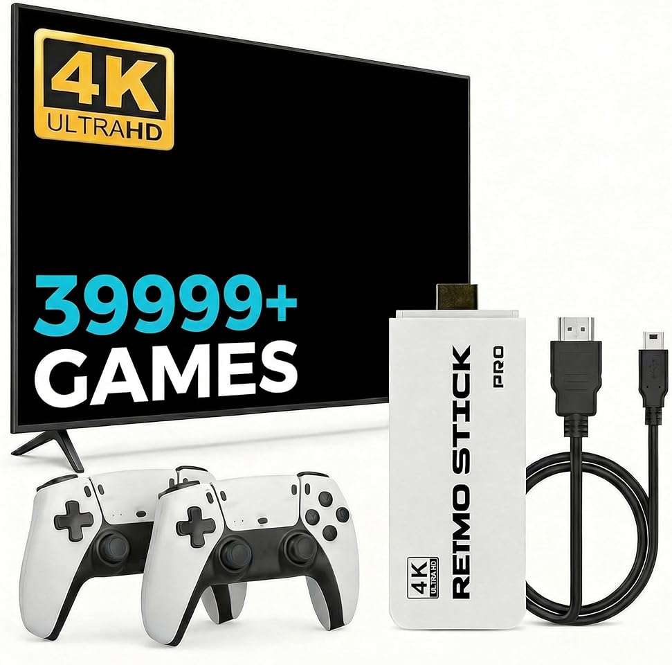Nikodocr Retro Gaming Console Enjoy a Classic Gaming Experience Plug & Play Retro Game Tv Console Stick HDMI 4K Dual 2.4G Wireless Controllers Emulators - Image 1