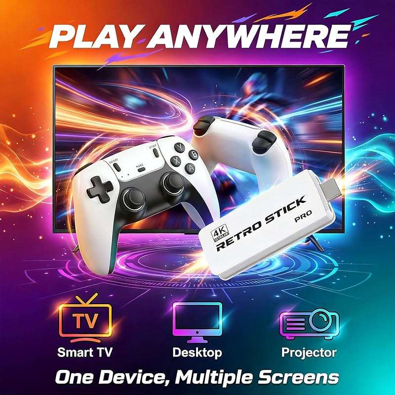 Nikodocr Retro Gaming Console Enjoy a Classic Gaming Experience Plug & Play Retro Game Tv Console Stick HDMI 4K Dual 2.4G Wireless Controllers Emulators - Image 3
