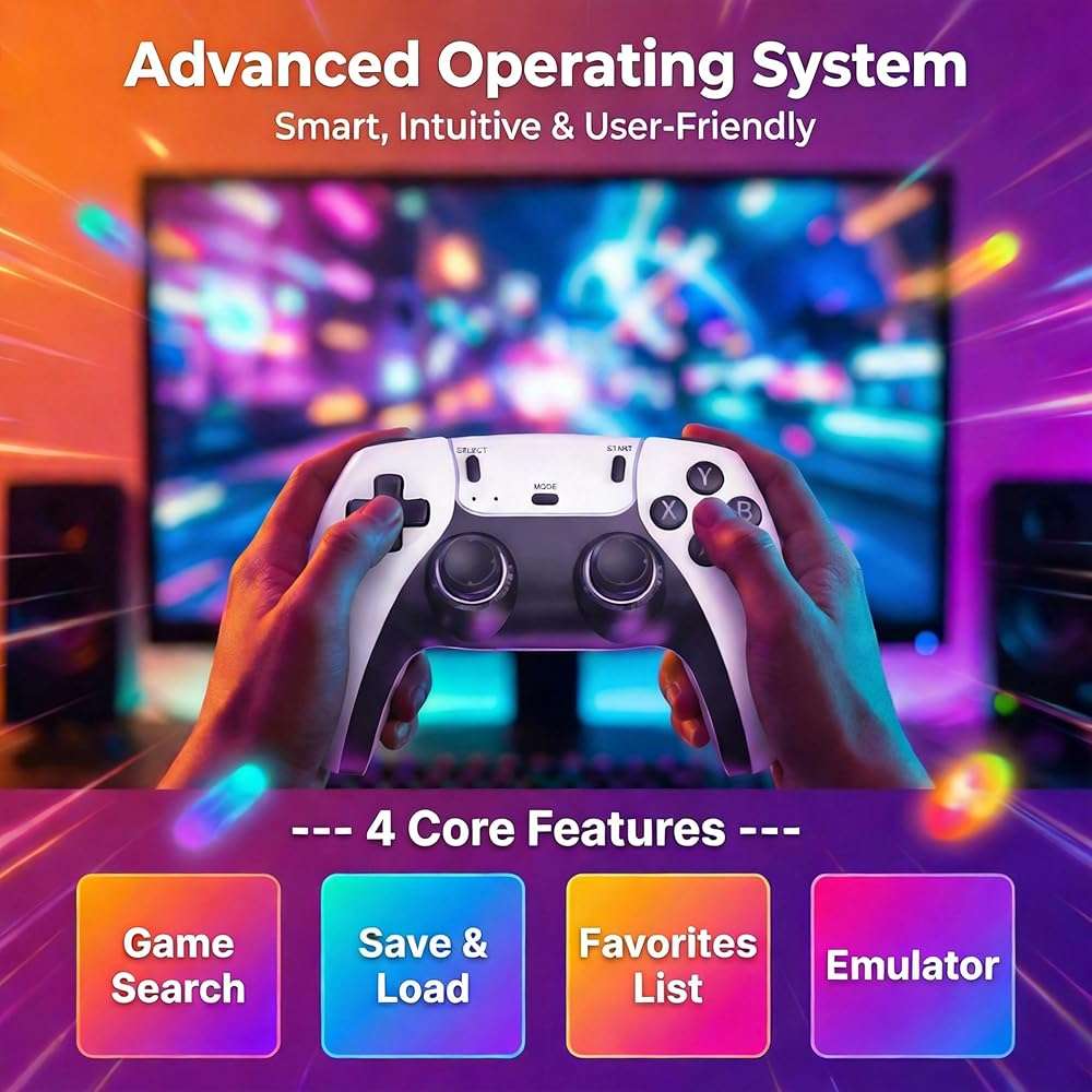 Nikodocr Retro Gaming Console Enjoy a Classic Gaming Experience Plug & Play Retro Game Tv Console Stick HDMI 4K Dual 2.4G Wireless Controllers Emulators - Image 5