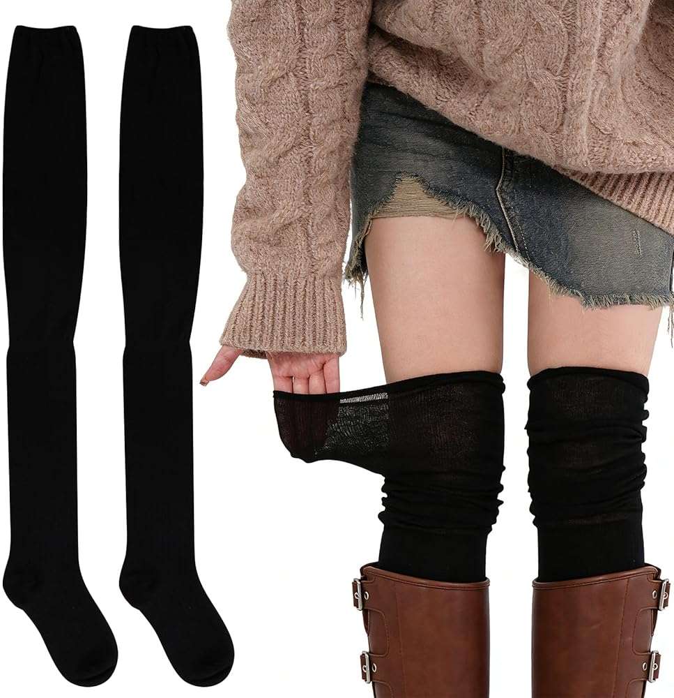 choyaxo Over Knee High Socks Boot Socks Long Sock Leg Warmers Sock for Boots Women - Image 1