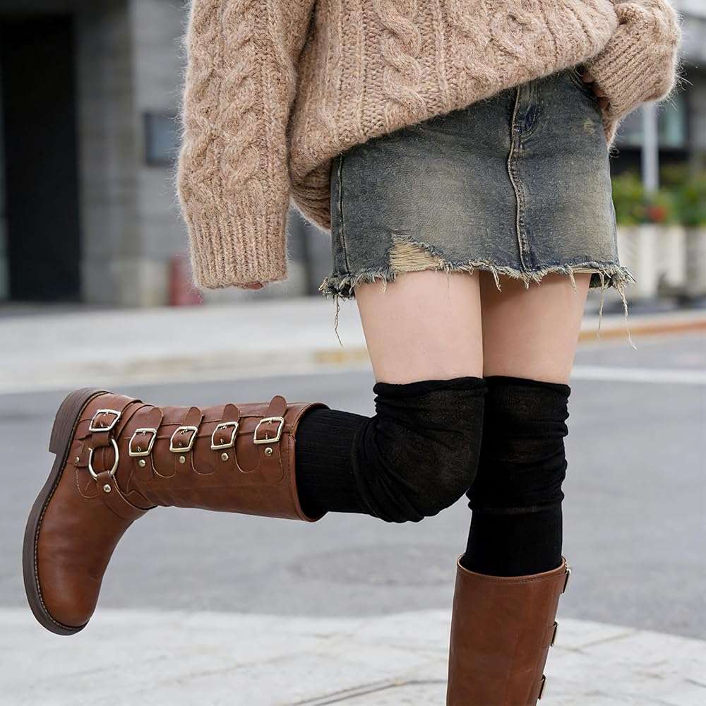 choyaxo Over Knee High Socks Boot Socks Long Sock Leg Warmers Sock for Boots Women - Image 2