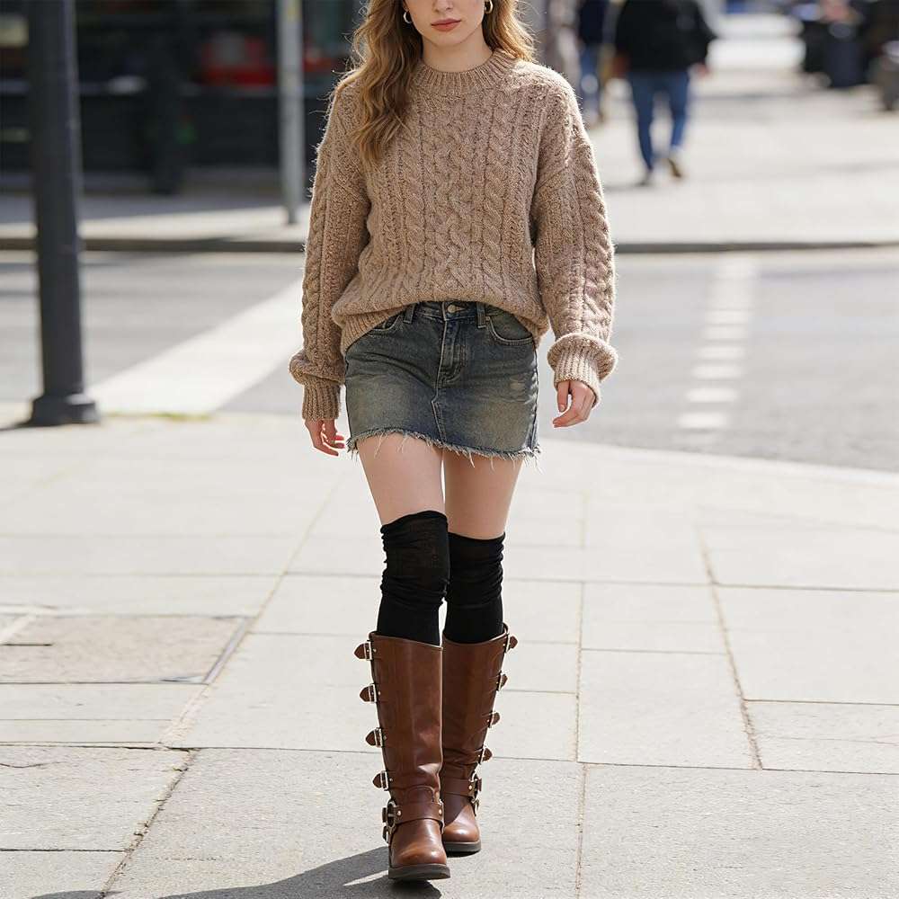 choyaxo Over Knee High Socks Boot Socks Long Sock Leg Warmers Sock for Boots Women - Image 3