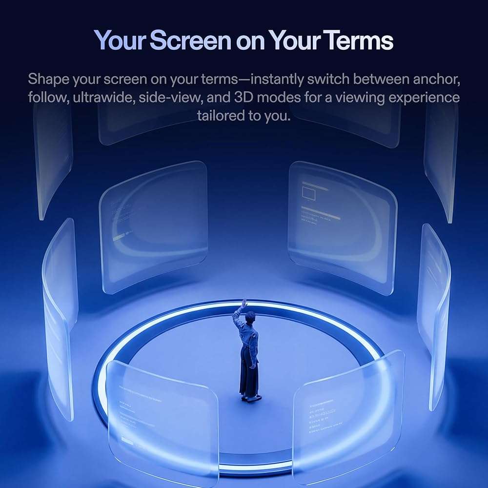XREAL 1S AR/XR Glasses, 500" Virtual Screen Smart Glasses with 52° FOV, Native 3DoF, REAL 3D, Powered by X1 Chip, Supports All USB-C DP Devices Including iPhone 17/16 and Handhelds, like ROG/SteamDeck - Image 5