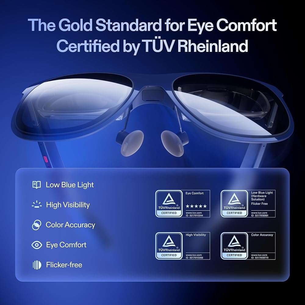 XREAL 1S AR/XR Glasses, 500" Virtual Screen Smart Glasses with 52° FOV, Native 3DoF, REAL 3D, Powered by X1 Chip, Supports All USB-C DP Devices Including iPhone 17/16 and Handhelds, like ROG/SteamDeck - Image 8