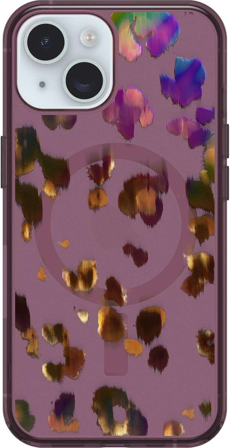 OtterBox iPhone 17e, 16e, 15, 14, 13 (ONLY) Symmetry Series+ Case, Snaps to MagSafe, Ultra-Slim, Raised Edges Protect Camera & Screen - Non-Retail Packaging - (Leopard Shift Pink) - Image 3