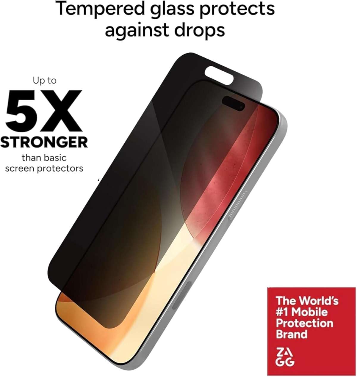 ZAGG Glass Elite Screen Protector for iPhone 17e, iPhone 14/16e/13/13 Pro - 5X Stronger Tempered Glass, Scratch & Smudge-Resistant, VisionGuard Blue-Light Protection, InvisibleShield, Easy to Install - Image 3
