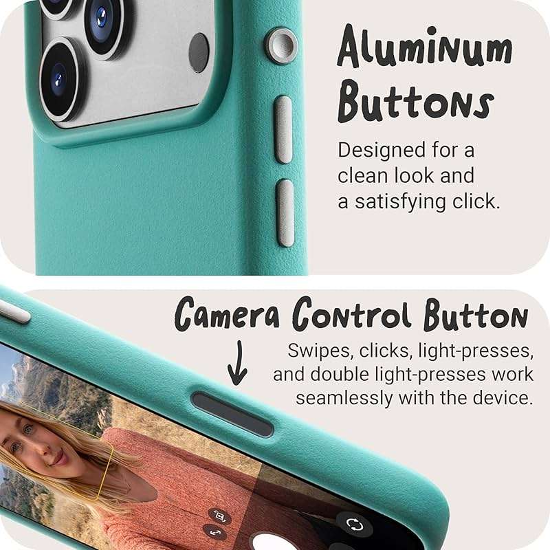 TineeOwl Case for iPhone 17 Pro Max – MagSafe Compatible, Aluminum Buttons, Camera Control & Rounded Action Button, Slim Textured TPU, Minimalist – DuneX Series - Image 4