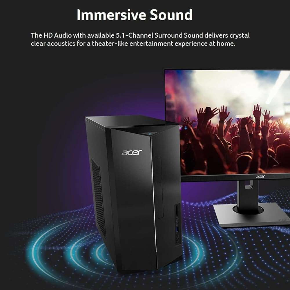 Acer 2026 Desktop Tower, Intel 14th Gen Ultra-Fast 10-Core i5 Processor, 16GB RAM, 1TB Storage HDD, Wi-Fi 6, Support 4K Monitor, Wins 11, Wired KB & Mouse, Free Office 365 on The Web - Image 8