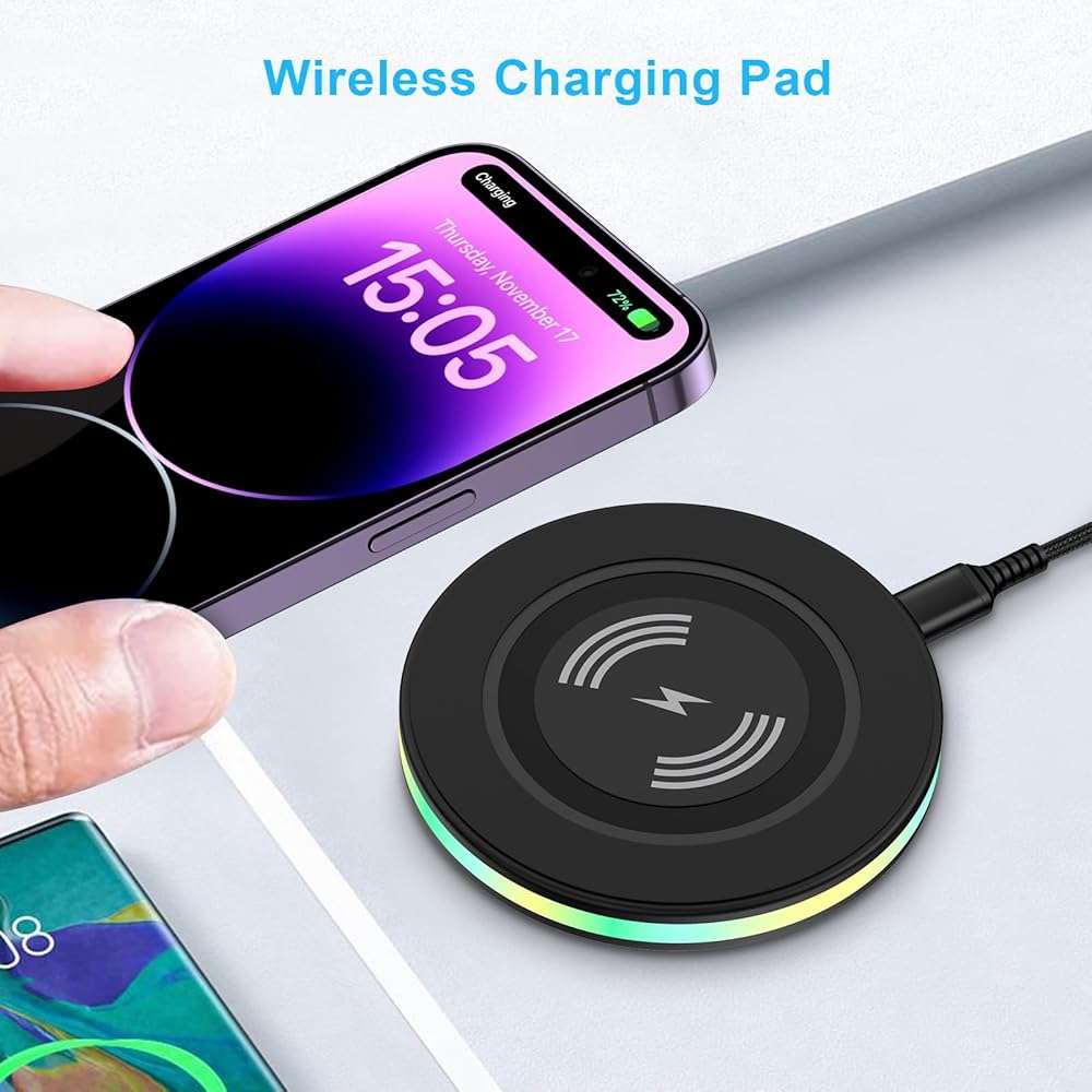 Wireless Charger Samsung Fast Charging Pad Wireless Phone Charger for Android Samsung Galaxy S26 S25 Ultra S25 S24 S23 S22 S21,Wireless Charging Station Cargador Inalámbrico para for iPhone 17 16 - Image 2