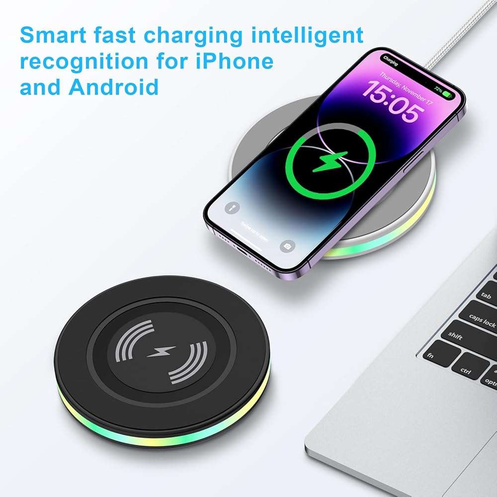 Wireless Charger Samsung Fast Charging Pad Wireless Phone Charger for Android Samsung Galaxy S26 S25 Ultra S25 S24 S23 S22 S21,Wireless Charging Station Cargador Inalámbrico para for iPhone 17 16 - Image 6