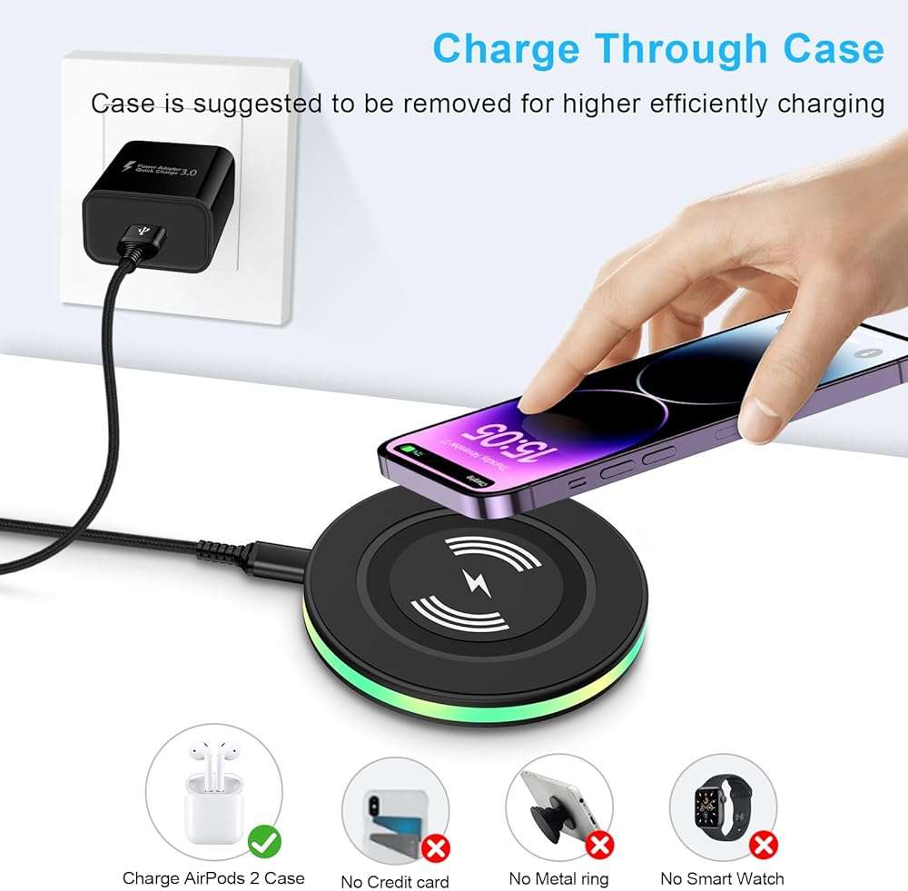Wireless Charger Samsung Fast Charging Pad Wireless Phone Charger for Android Samsung Galaxy S26 S25 Ultra S25 S24 S23 S22 S21,Wireless Charging Station Cargador Inalámbrico para for iPhone 17 16 - Image 7