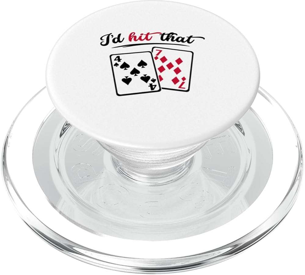 I’d Hit That Funny Blackjack Humor Casino PopSockets PopGrip for MagSafe - Image 1