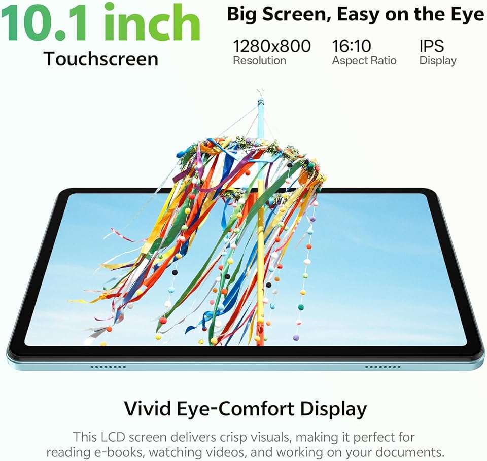 SHARECLOUD Tablet 10.1 inch, Android 15 Tablet with Case, 24GB RAM + 64GB ROM 1 TB Expandable, 1280x800 HD IPS Touch Screen, 8H Battery, WiFi 6, BT 5.4, Dual Camera (Gray) - Image 3
