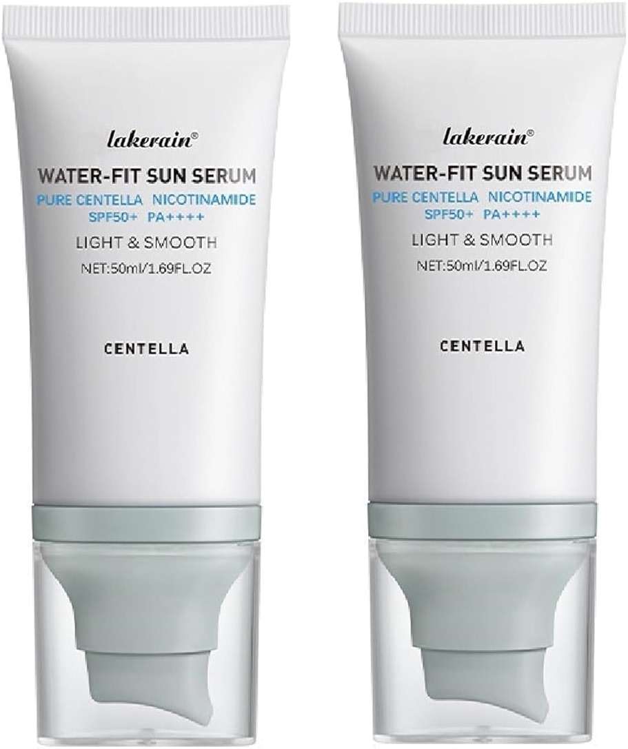 Madagascar Centella Sunscreen SPF 50, Face Sun Screen Long-Lasting Protection, No White Cast for Dry Oily Skin, Moisturizing Non-Sticky Centella Water-Fit Sun Serum for All Skin (2 PCS Blue) - Image 1