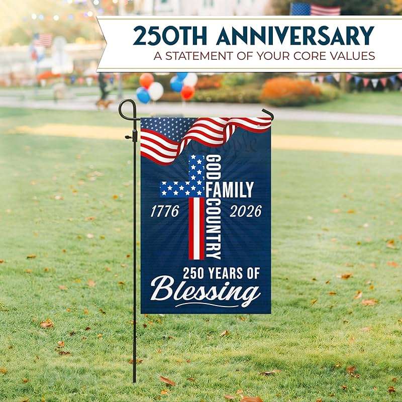 FLAGWIX American 250 Years of Blessing Flag - Polyester Double-sided Yard Flags For Outside Garden Flag (11.5" x 17.5") - 4th of July Decorations for Home Yard Garden Decor Banner, Gifts For Men Women - Image 7