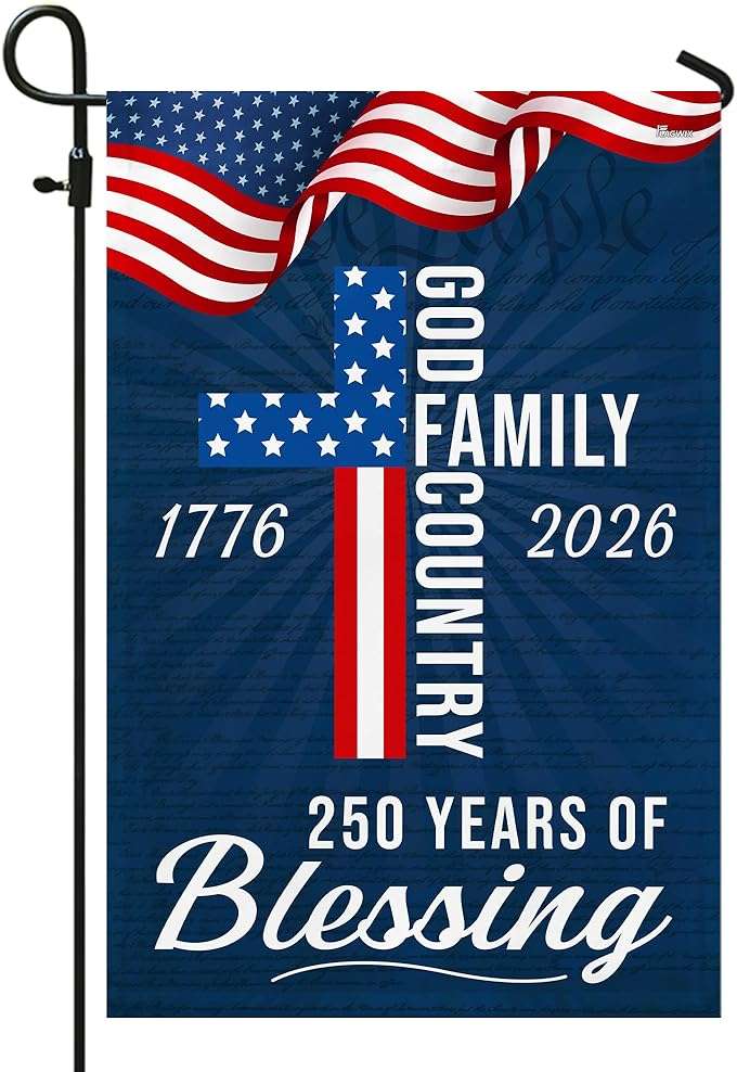 FLAGWIX American 250 Years of Blessing Flag - Polyester Double-sided Yard Flags For Outside Garden Flag (11.5" x 17.5") - 4th of July Decorations for Home Yard Garden Decor Banner, Gifts For Men Women - Image 9