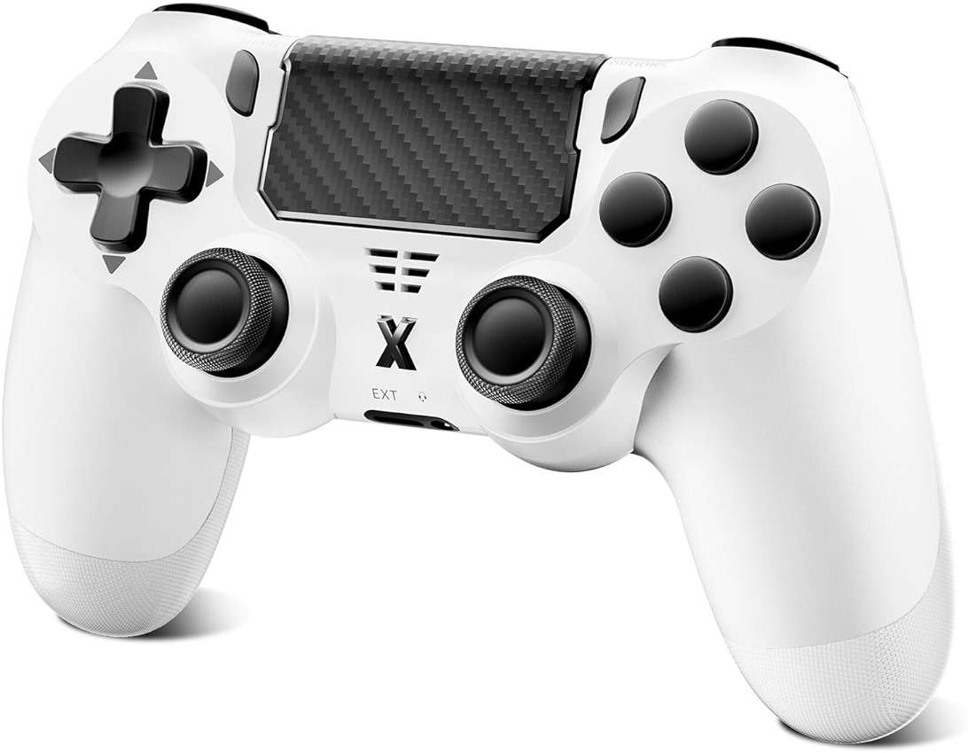 Puiseno Wireless Controller for PS-4, Dual Vibration Game Joystick/Motion Sensing/Touchpad/Speaker/3.5mm Audio Jack Headphone, Upgraded Six-Axis Sensor, Compatible with PS4/Slim/Pro Console/PC (WHITE) - Image 1