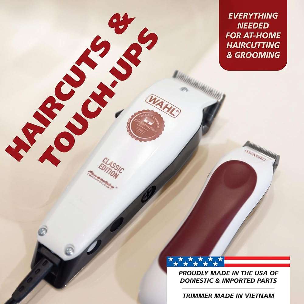 Wahl USA Classic Edition Corded Hair Clippers & Cordless Hair Trimmer for Men, Women & Children – POWERDRIVE Motor for Smooth, Consistent Haircutting & Touch-Up Trimmer – Model 3029167 - Image 2