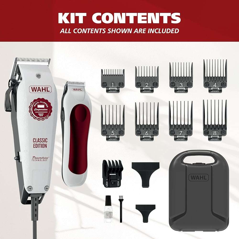 Wahl USA Classic Edition Corded Hair Clippers & Cordless Hair Trimmer for Men, Women & Children – POWERDRIVE Motor for Smooth, Consistent Haircutting & Touch-Up Trimmer – Model 3029167 - Image 8