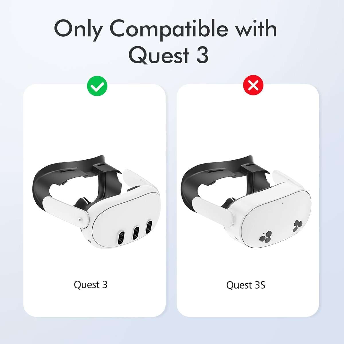 Face Pad for Meta Quest 3 Facial Interface for Oculus Quest 3 Accessories Sweet-Proof PU Leather Foam Cushion Face Cover Replacement Black - Image 2
