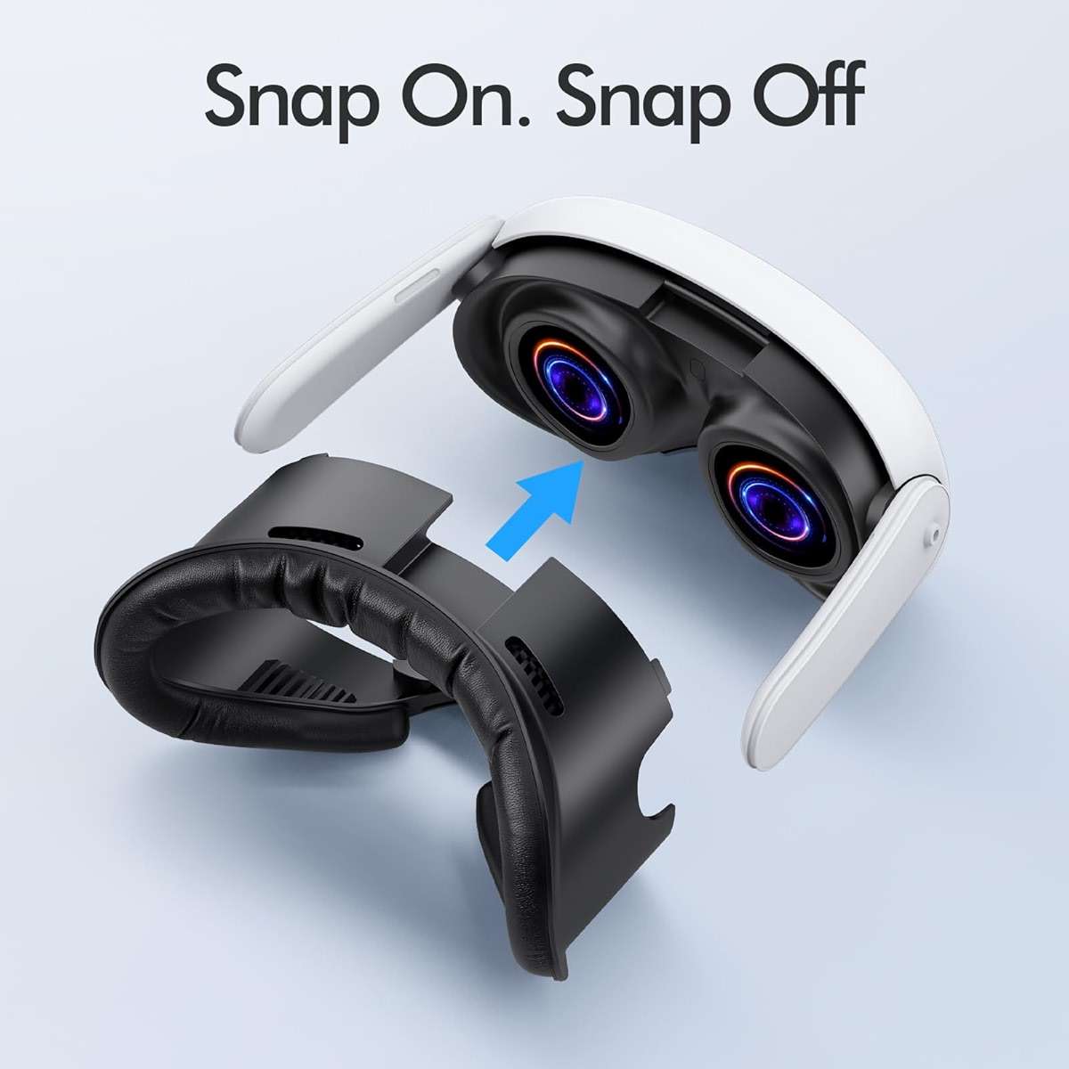 Face Pad for Meta Quest 3 Facial Interface for Oculus Quest 3 Accessories Sweet-Proof PU Leather Foam Cushion Face Cover Replacement Black - Image 6