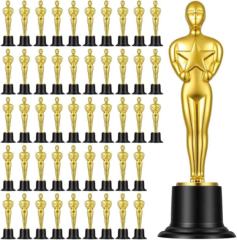 Kegeeei 48 Pack Gold Award Trophies, 6 Inch Mini Plastic Trophy Statues for Competitions, Party Favors, Classroom Prizes, and Appreciation Gifts - Image 1