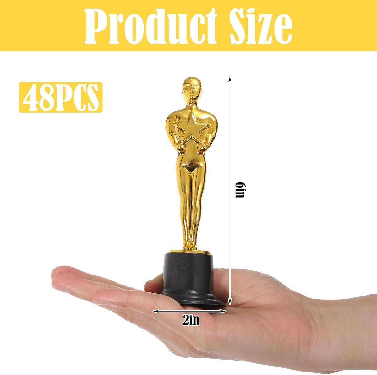 Kegeeei 48 Pack Gold Award Trophies, 6 Inch Mini Plastic Trophy Statues for Competitions, Party Favors, Classroom Prizes, and Appreciation Gifts - Image 2