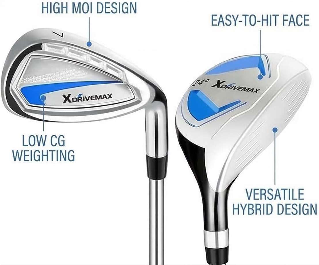 XDriveMax 7-Piece Complete Golf Clubs Set for Men & Women (Left/Right Hand), Advanced Performance Set with Fairway Wood, Hybrid, Irons and Putter, Regular Flex (No Golf Bag Included) - Image 5