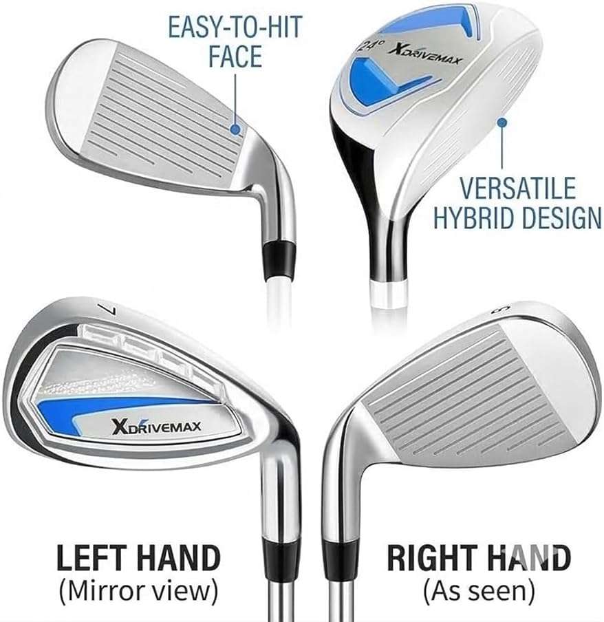 XDriveMax 7-Piece Complete Golf Clubs Set for Men & Women (Left/Right Hand), Advanced Performance Set with Fairway Wood, Hybrid, Irons and Putter, Regular Flex (No Golf Bag Included) - Image 6