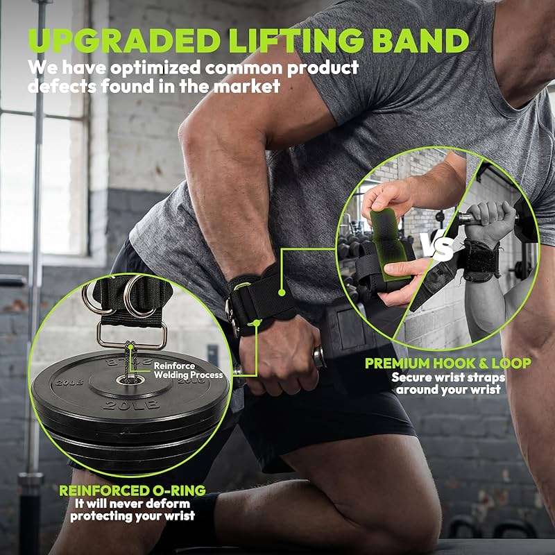 HANDBODE Lifting Wrist Straps for Weightlifting, Gym Wraps with Double D-Ring for Secure Grip, Deadlift, Pull Up, Bodybuilding, Cable Workout, Fit Men Women, Extra-Long Padded - Image 5