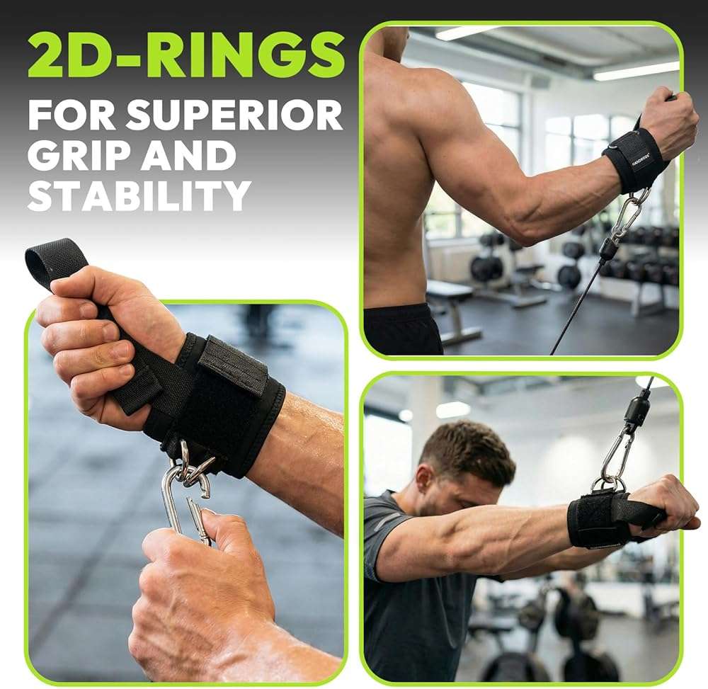 HANDBODE Lifting Wrist Straps for Weightlifting, Gym Wraps with Double D-Ring for Secure Grip, Deadlift, Pull Up, Bodybuilding, Cable Workout, Fit Men Women, Extra-Long Padded - Image 6