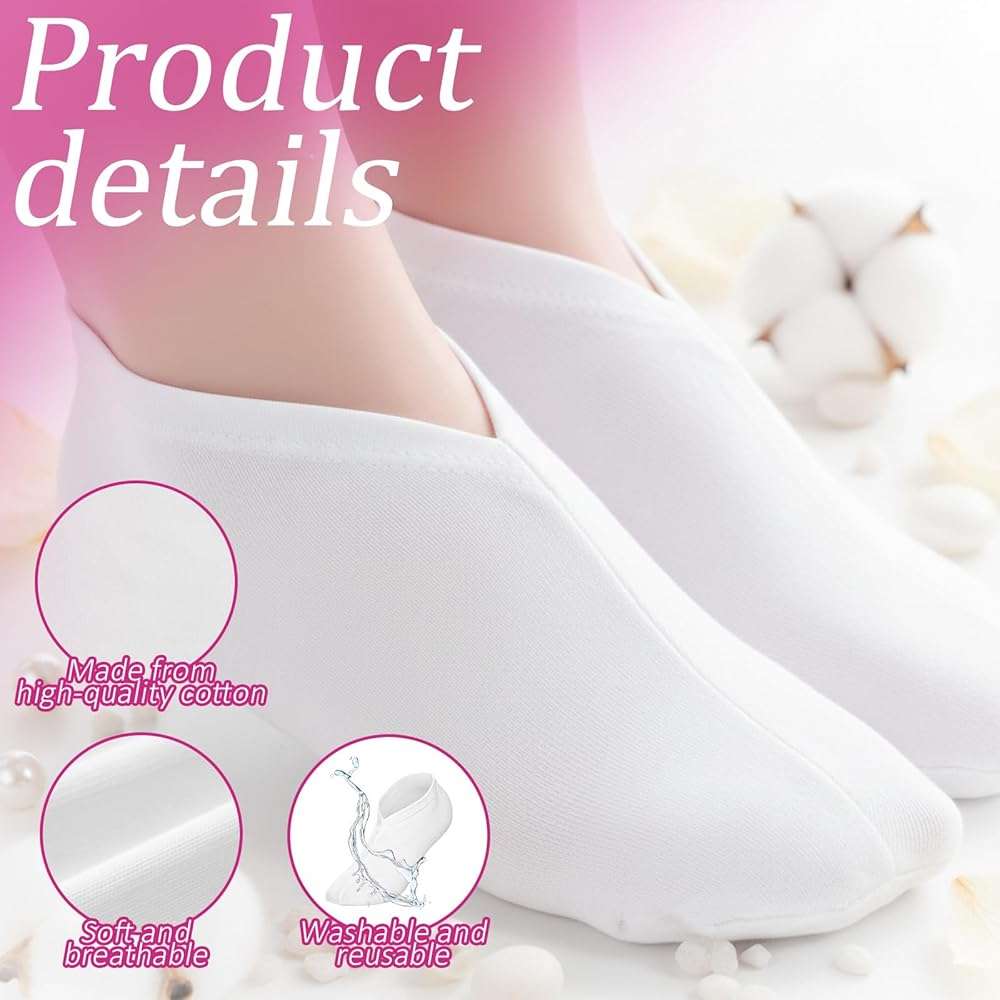 3 Pairs Moisturizing Socks Overnight for Dry Feet, Lotion Socks, Spa Cotton Moisture Enhancing Cosmetic Socks for Cracked Heel Repair for Women and Men - Image 5