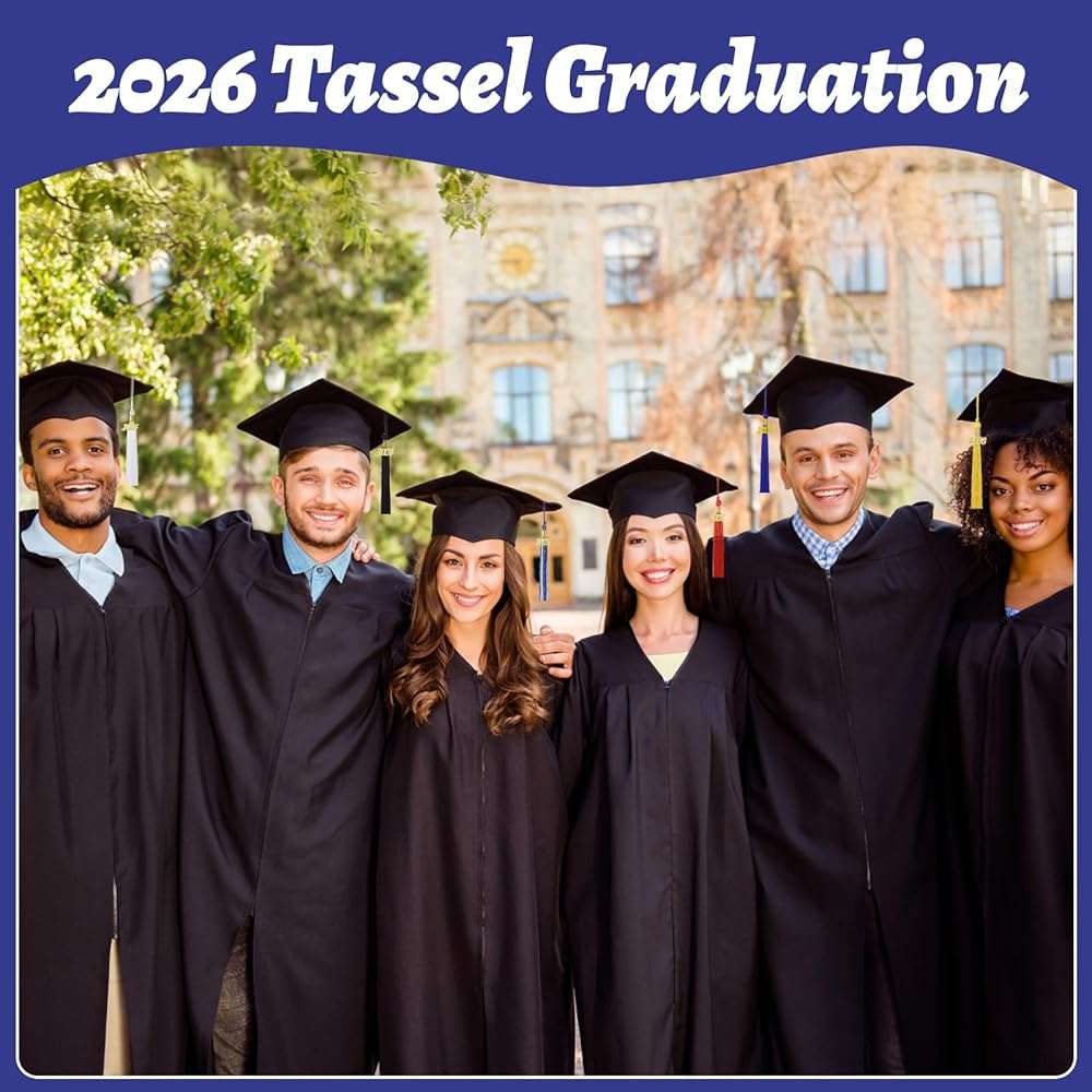 25 Pieces 2026 Graduation Tassel Bulk,Graduation Cap Tassels Decoration with 2026 Year Gold Date Charms,Grad Gifts for 2026 Year Grad Ceremonies Souvenir Class of 2026 for Grad Cap (Blue and White) - Image 7