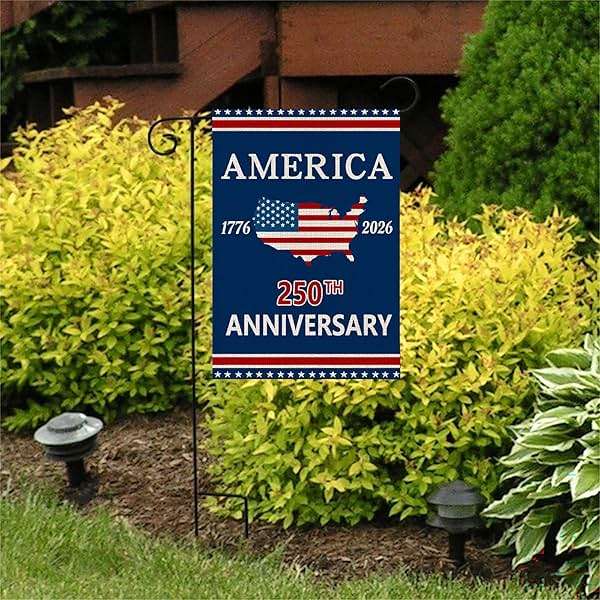 250 Anniversary Usa Garden Flags for Outside, 250 Anniversary USA Flag with Map Design, 1776-2026 Patriotic 4th of July Decorations Yard Sign Double-Sided Waterproof Flag 12x18 Inch 250 Year American Flag - Image 6