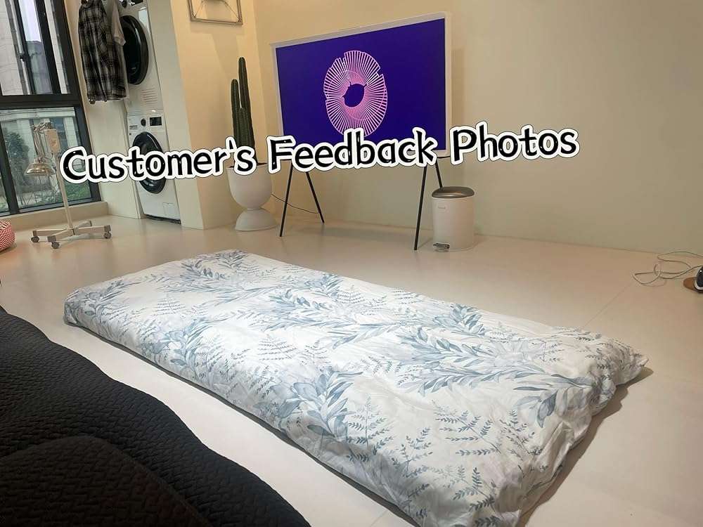 100% Cotton Futon Mattress Cover, Washable Japanese Floor Bed Protector with Zipper, Dust‑Proof Replacement Slipcover for Tatami Mat, Fits Up to 4-Inch Thick Mattresses, Full/Queen - Image 6